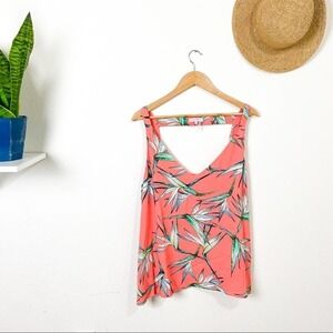 1. State Pink Floral Draped Open Back Tank Top XL